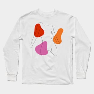 lesbian flag woman silhouette Long Sleeve T-Shirt